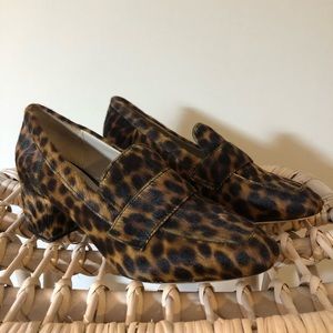 Boden Victoria Mid Heel Loafers - Tan Leopard